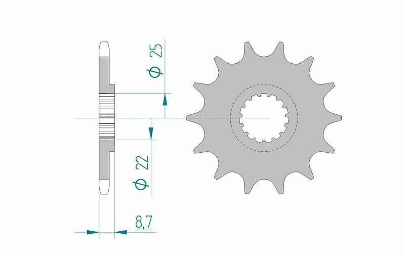 AFAM Kettenkit 520XRR3 14/46-116 - standard Kettenrad