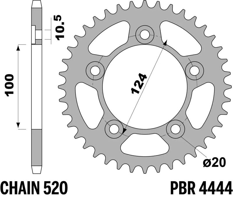 EK/PBR Kettenkit 520 ZVX3 - 15/46-104 - Standard Kettenrad Stahl