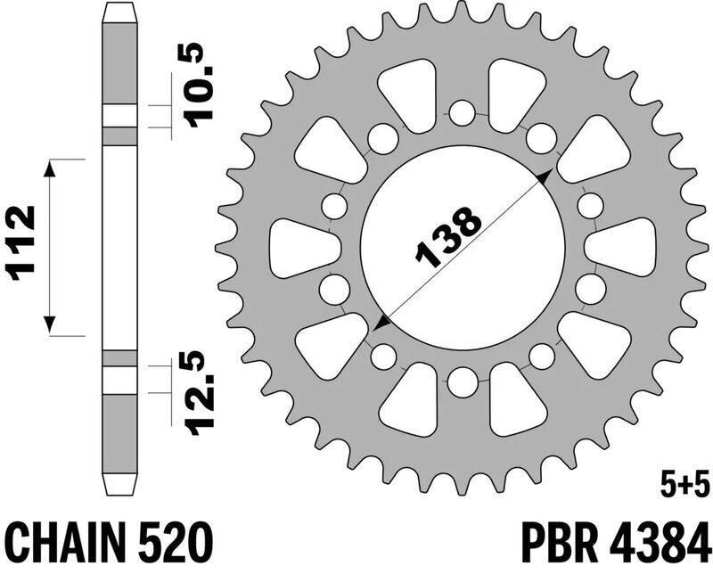 EK/PBR Kettenkit 520 MVXZ2 - 16/39-114 - Kettenrad Standard Stahl