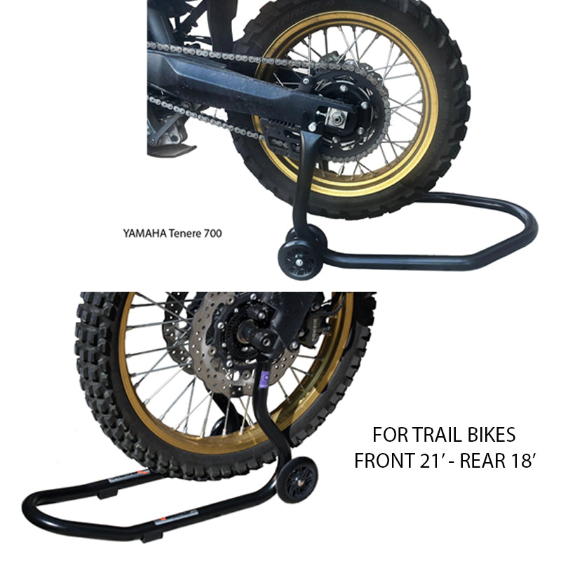 VECTOR Kit mit Vorder- und Hinterrad-Motorradständer für Trail-Motorräder