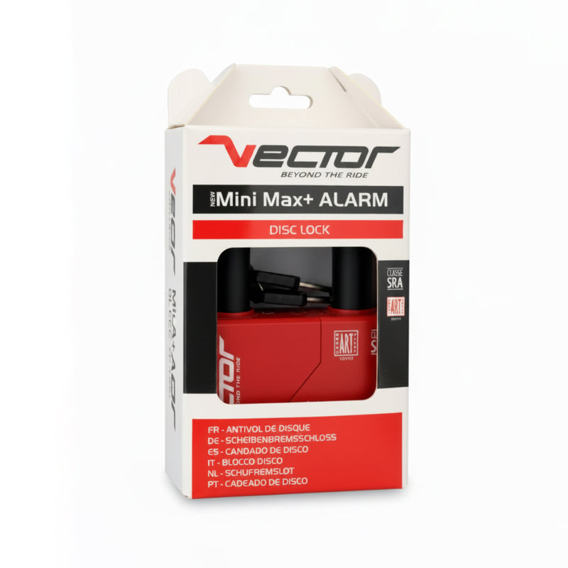 VECTOR New Minimax Alarm+ SRA/ART Bremsscheibenschloss – Packung mit 10 Stück