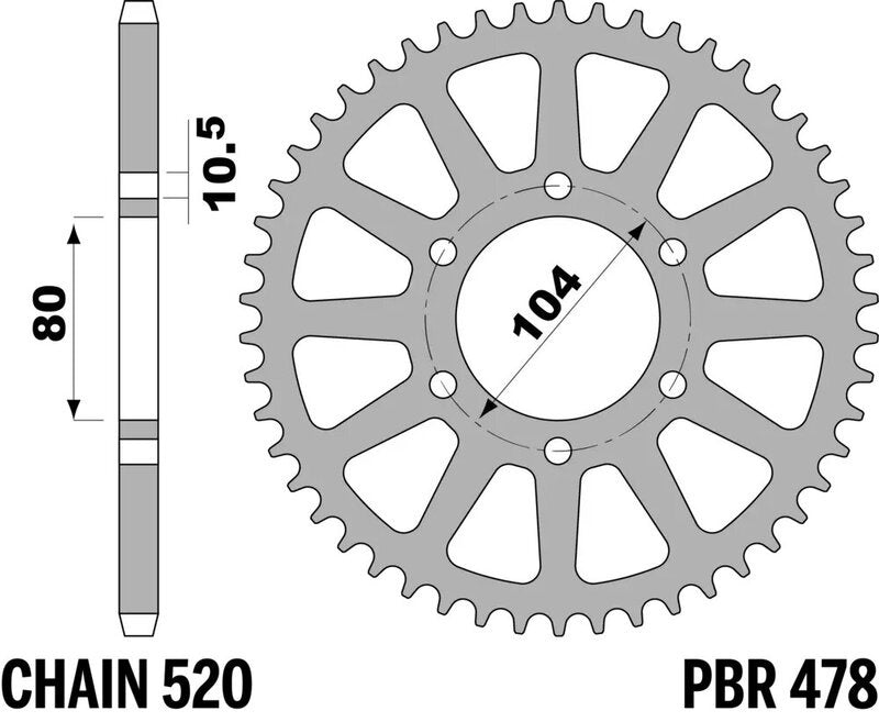 EK/PBR Kettenkit 520SROZ2 - 14/48-114 - Standard Kettenrad Stahl