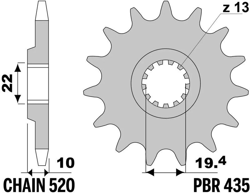 EK/PBR Kettenkit 520SROZ2 - 15/43-112 - Standard Kettenrad Stahl