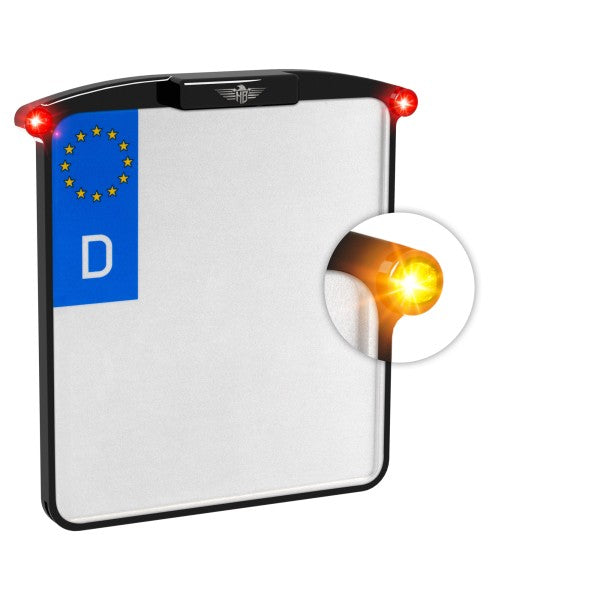 HeinzBikes ALL-IN-ONE NANO KZH mit LED Kennzeichenbeleuchtung + 3in1 Blinker, Deutschland 180 x 200 mm