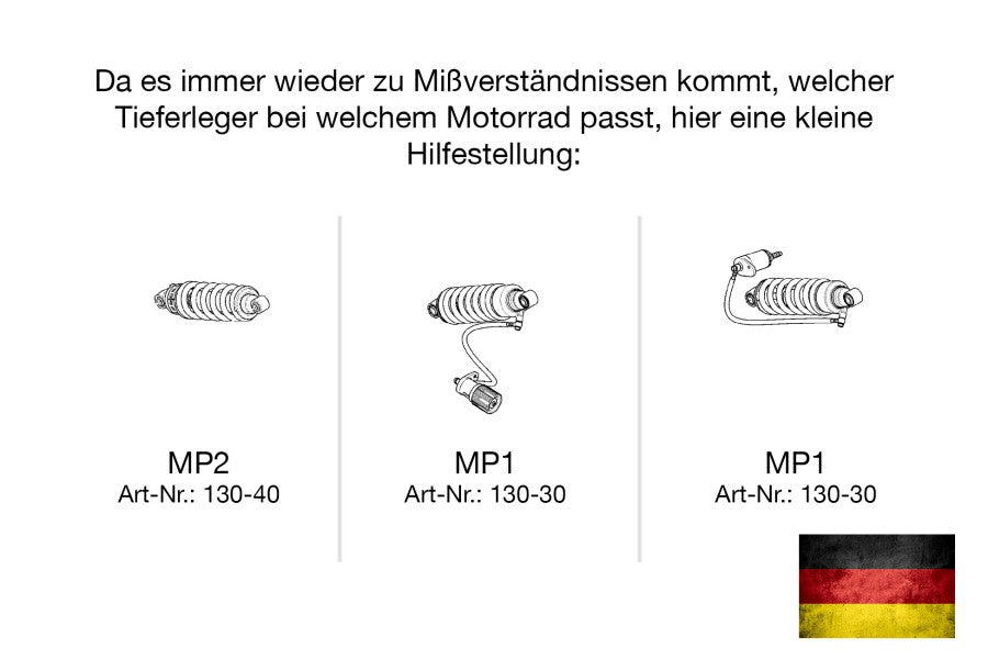 MÜLLER MOTORCYCLE Tieferlegung MP1 130-30 für Harley Softail Milwaukee Eight ab 2018 ABE